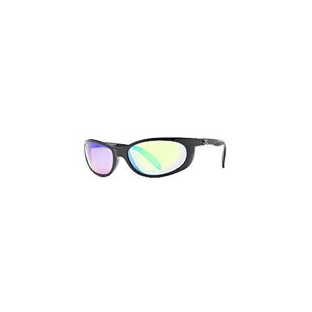 Calcutta Smoker Sunglasses Shiny BlackGreen Mirror 60Mm Lens SK1GM